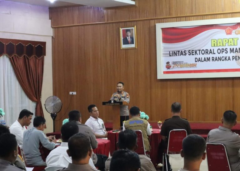 Polres Kuansing Menggelar Rapat Koordinasi Lintas Sektoral Operasi Mantap Brata Lancang Kuning 2023